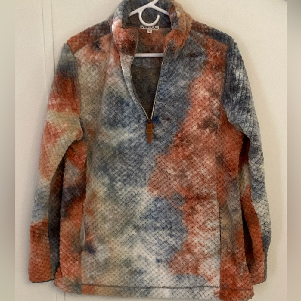 Jen & Co Warm & Cozy Women’s Multicolor Textured 3/4 Zip Sweater size M